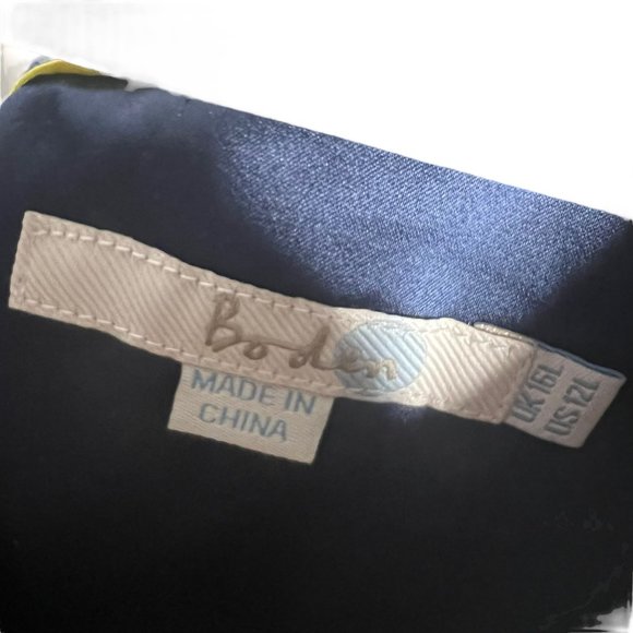 Boden Martha Navy Blue Woven Sleeveless Knee Length Sheath Dress 12 Tall - Picture 7 of 12